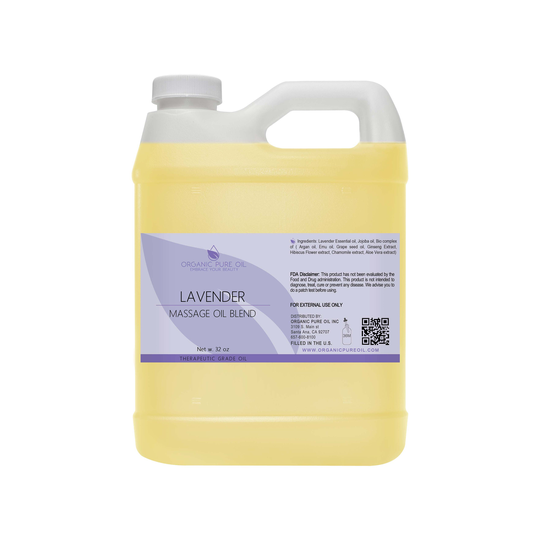 Lavender Massage Oil Blend 32 Oz Therapeutic Aromatic Mixture For Deep Tissue Muscle Relaxation Spa Bulk Wholesale Argan Emu Grape