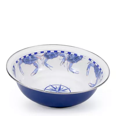 Golden Rabbit Blue Crab Enamelware Collection Serving Bowl