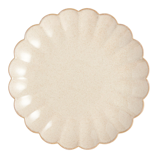 Sand Speckled Scallop Rim Dinner Plate - Stoneware by World Market