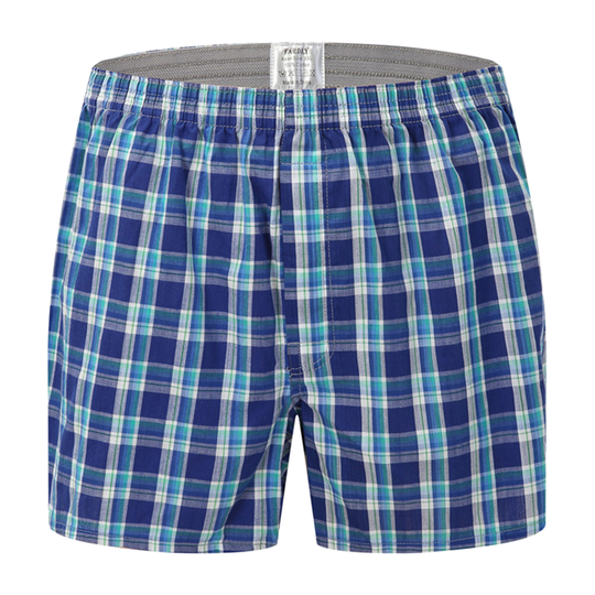 Underpants Soft Stretchy Cotton Blended Loose Elastic Men Panties for Home - blue, 4xl