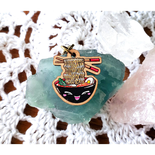 Ramen Bowl Food Nature Woodland Art Wood Charms; Wooden Pendant; Knitting Progress Keeper Crochet Charm Stitch Marker