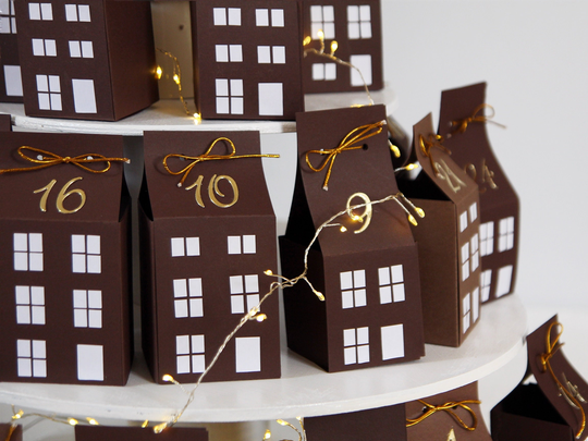 Diy Advent Calendar For Kids Paper Christmas Village Houses Countdown Kit