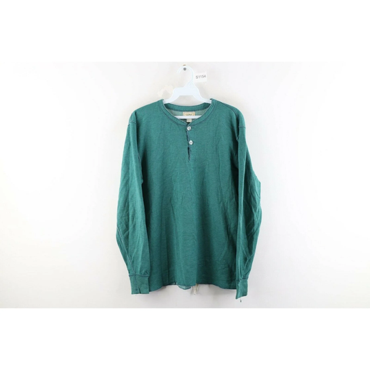 80S Ll Bean Mens Medium Faded Wool Blend River Drivers Henley Shirt Usa, Shirt