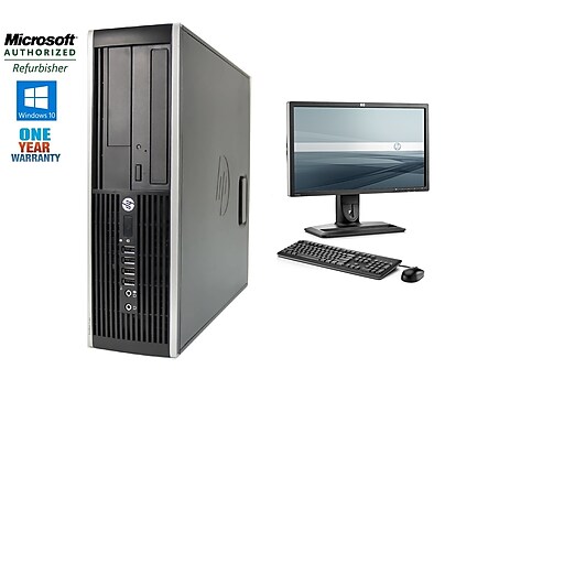 HP Elite 8000 SFF Intent Core 2 Duo E8400 3.0 GHz 8GB 1TB Windows 10 Home bundled with a 22" LCD Monitor, Refurbished