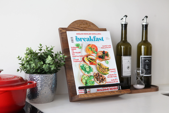 Personalized Wooden Stand - Engraved Recipe Cook Book Holder Kitchen Mother's Day Gift For Wife