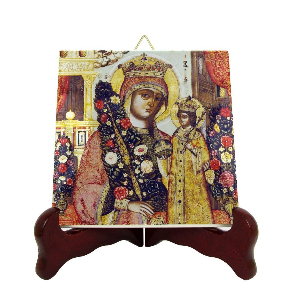 Religious Icon On Tile - Virgin Mary Unfading Flower Religious Gifts Theotokos Icon Orthodox Art Ave Maria