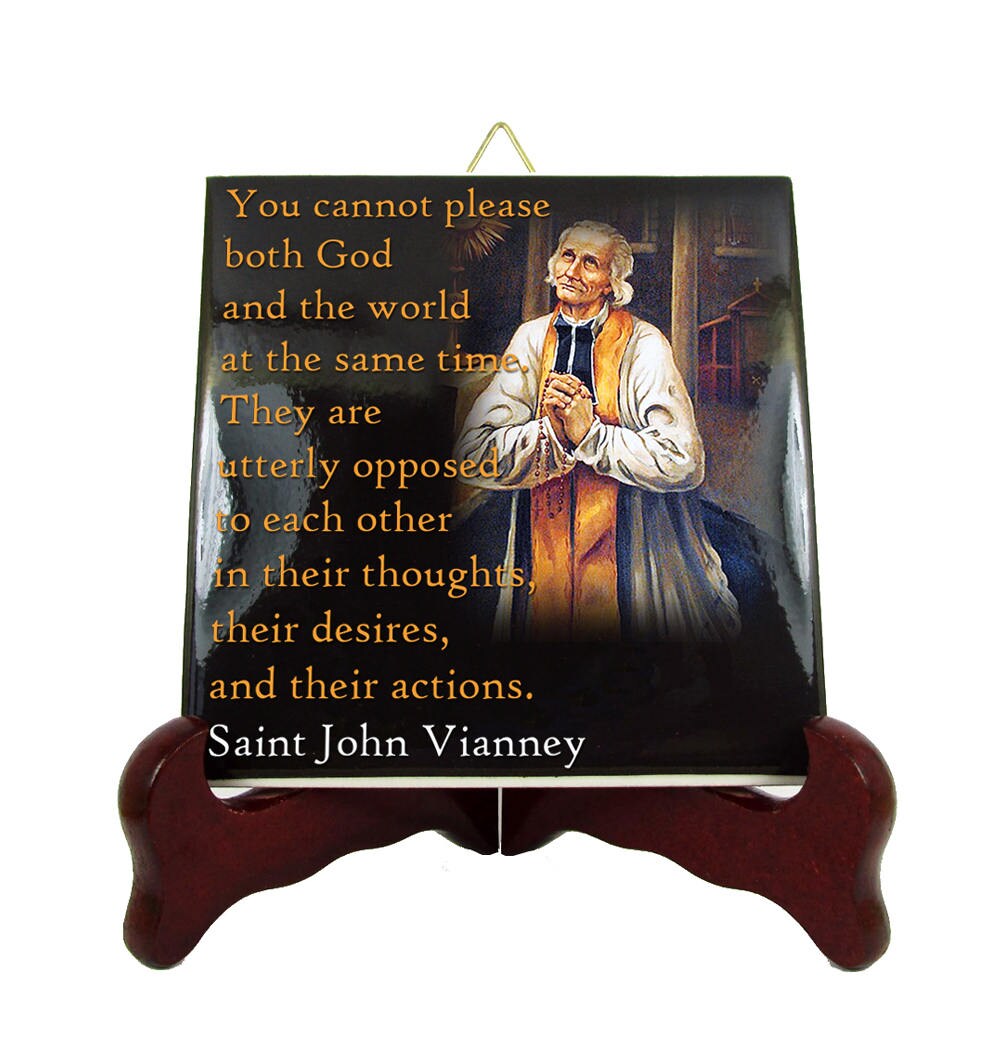 Inspirational Gifts - St John Vianney Catholic Saints Quotes Ceramic Tile Gift For Parish Priest Religious Ideas