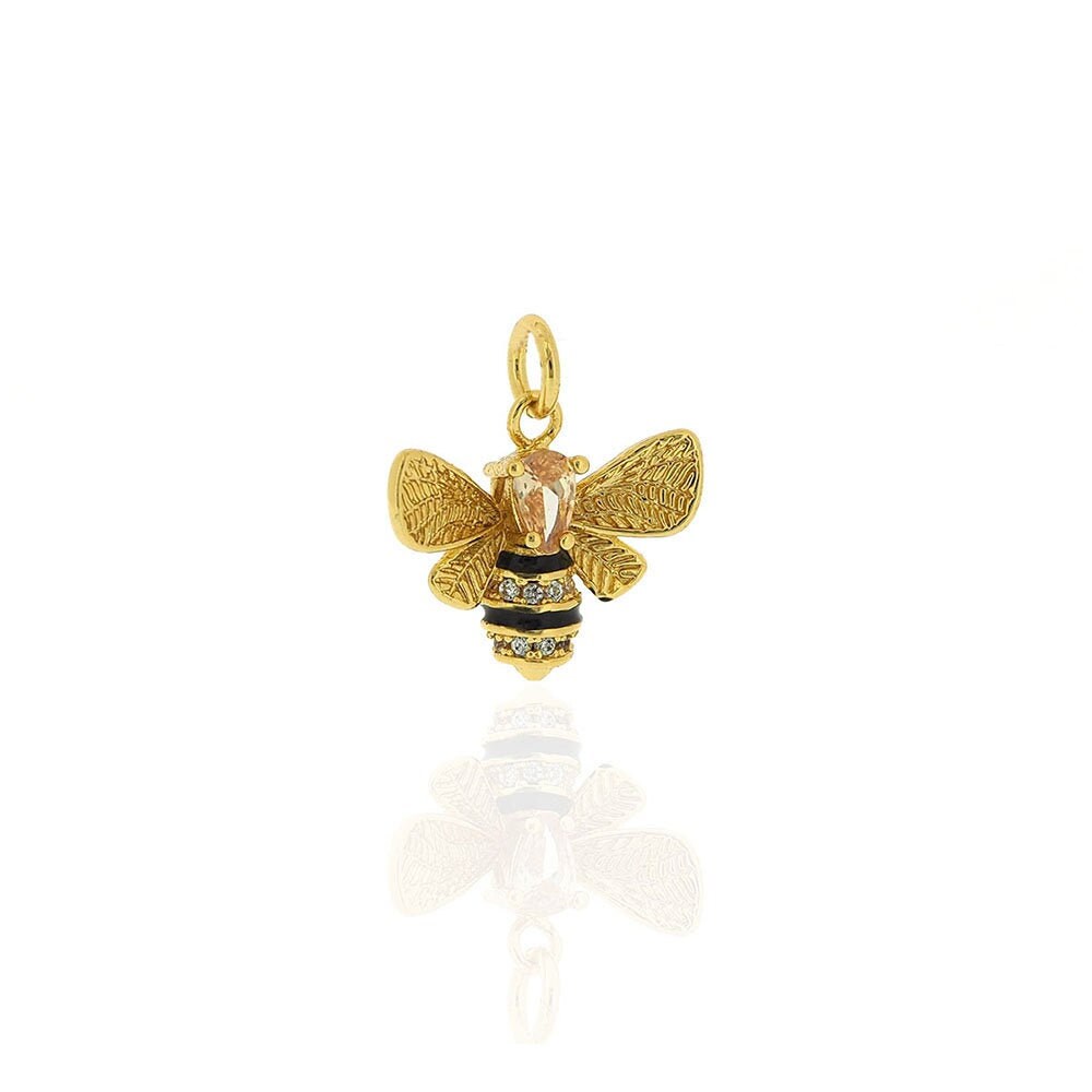 Bee Pendant Necklace, Honey Jewelry, Bumble Charm 1614mm 1Pcs