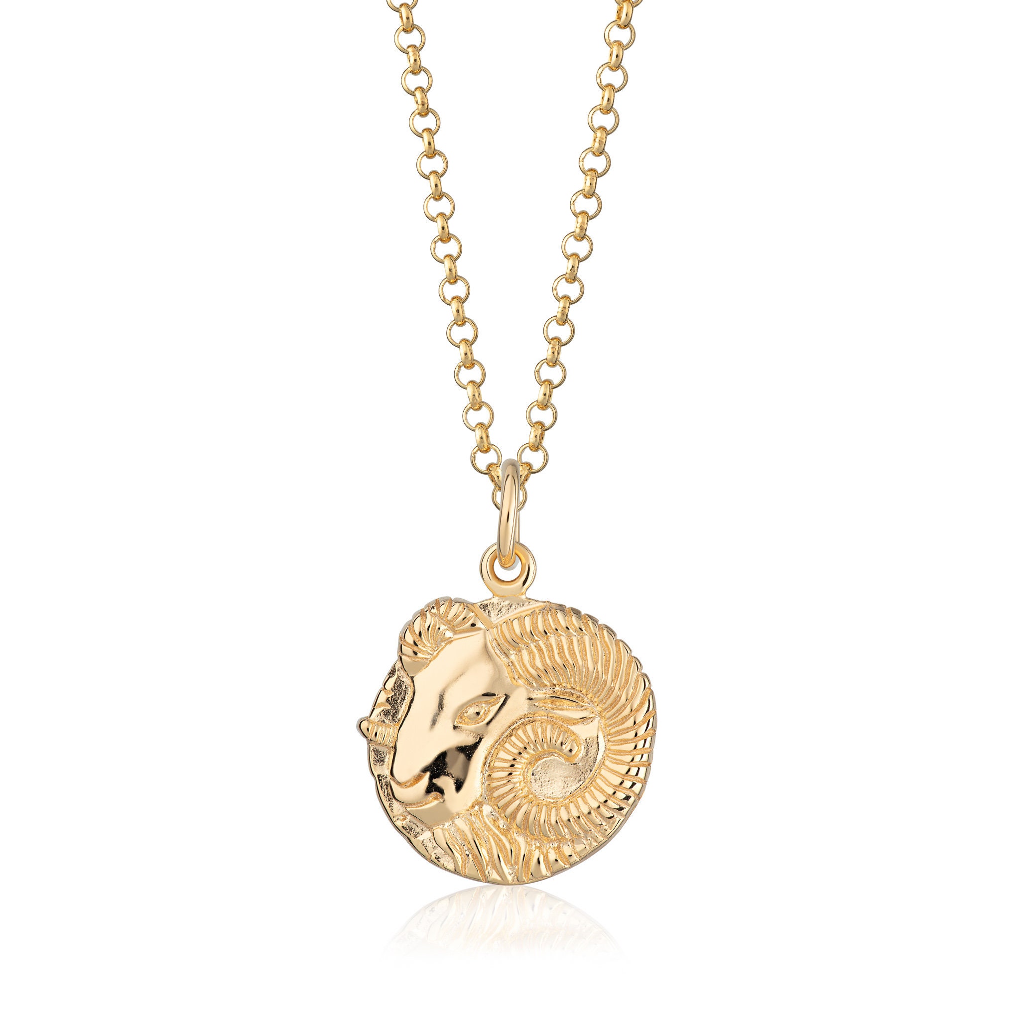 Personalised Gold Plated Aries Zodiac Necklace - Ram Star Sign Charm Jewelry Gift