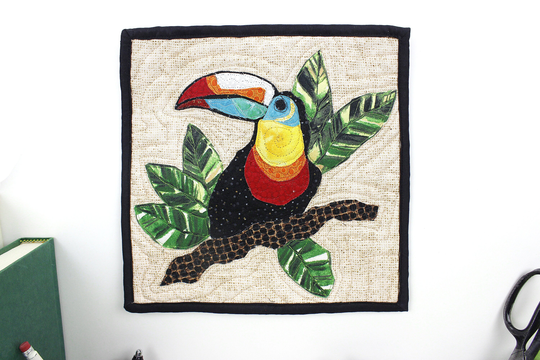 Quilted Wall Hanging, Quilt Modern, Toucan Hanging