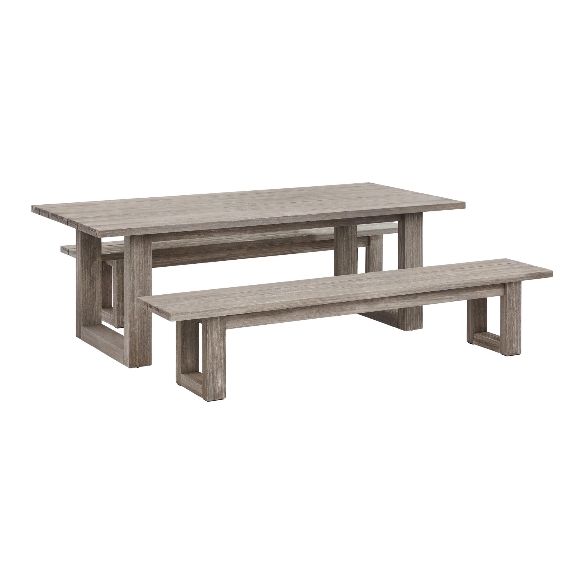 Graywashed Eucalyptus Marciana Outdoor Patio Dining Collection by World Market