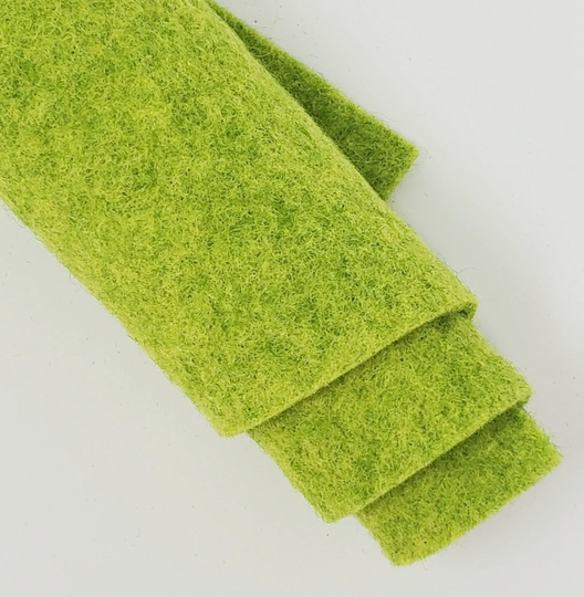 Hand Washed Merino Wool Blend Felt 9"x12" Sheets Limelight Green Color