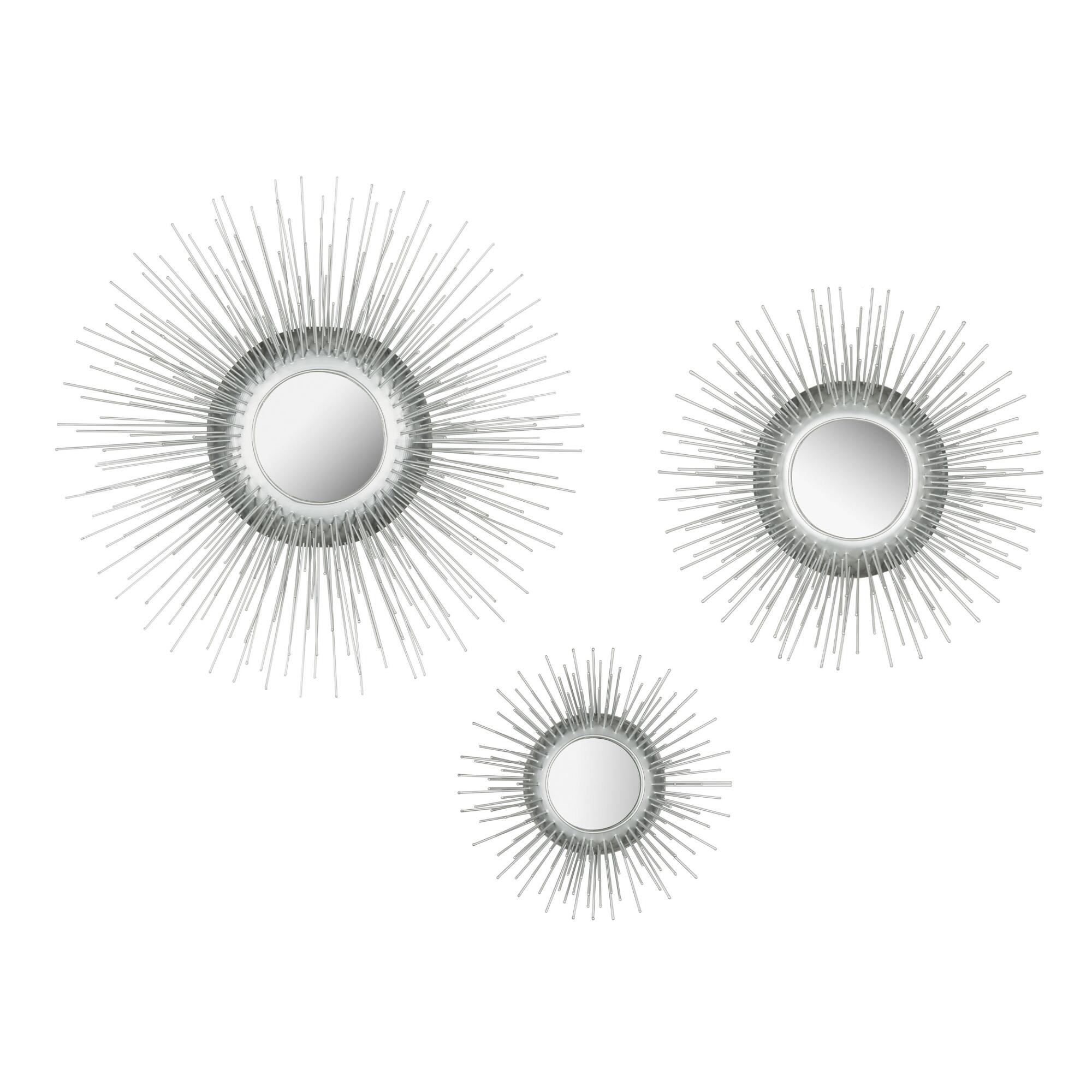 Silver Sunburst Mirrors Set of 3 by World Market