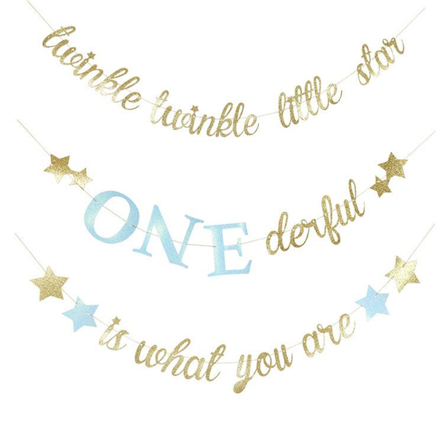 Party Decoration Five-Pointed Star String Twinkle Little One Derful Is What You Are Banner Children Birthday Pennant Banner