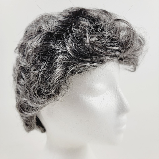 Eleora Short Bob Darkgray Silver Blend Curly Wig Womens Adjustable Synthetic