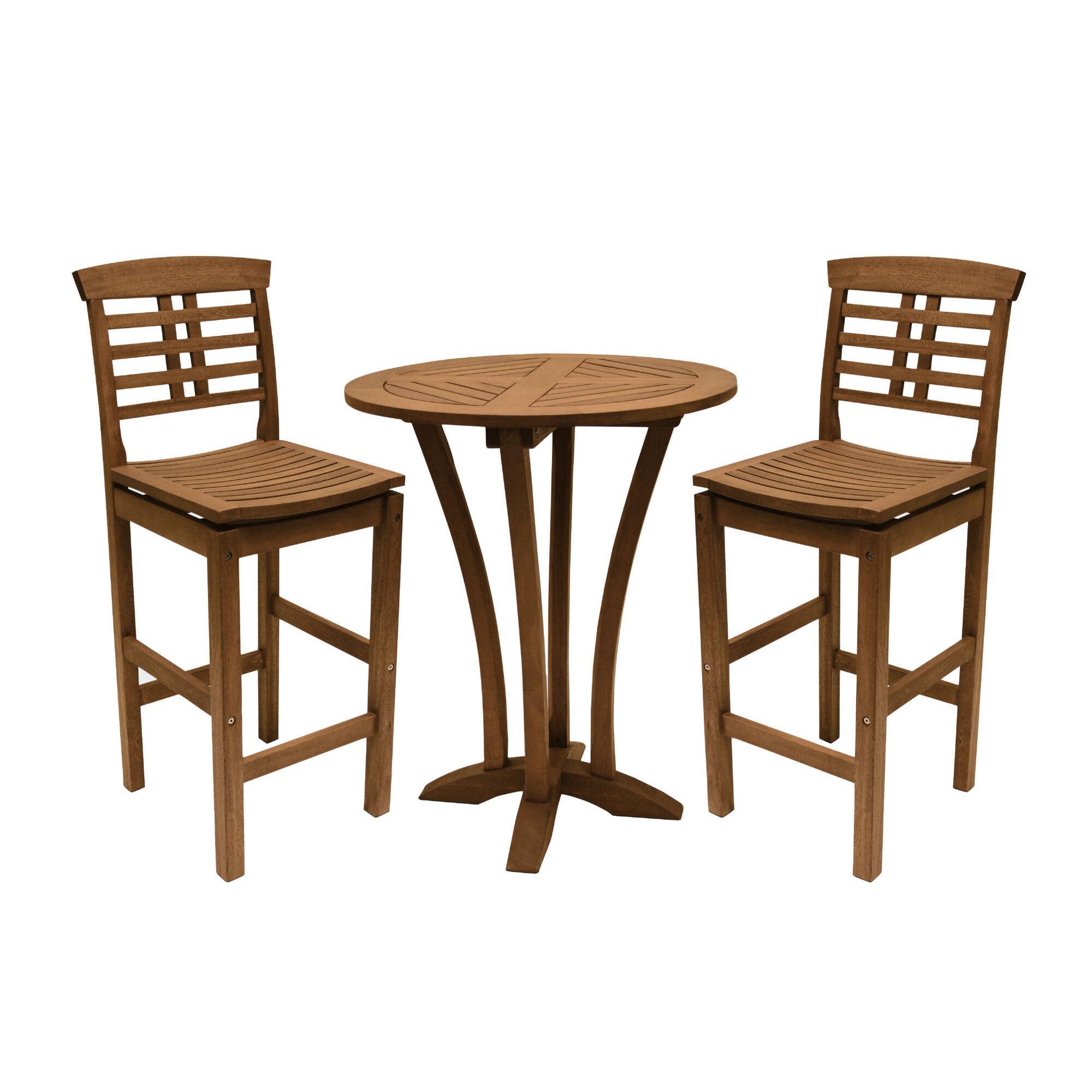 Round Wood Oreton Outdoor Patio Bar Collection by World Market