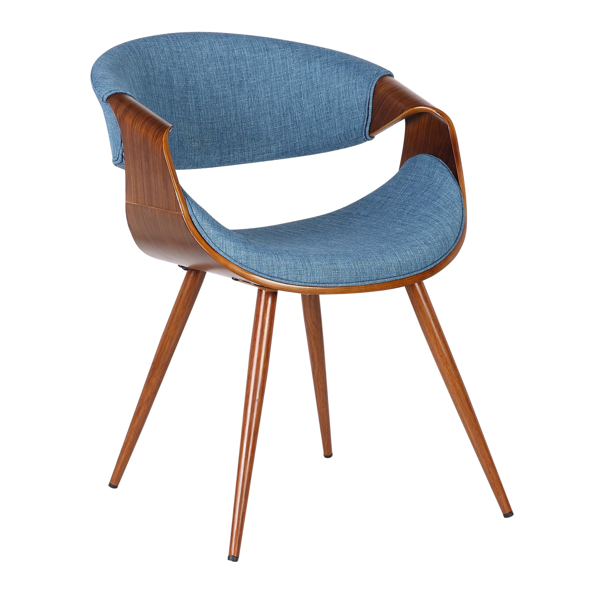 Armen Living Butterfly Contemporary/Modern Polyester/Polyester Blend Upholstered Dining Arm Chair (Wood Frame) in Blue | LCBUCHWABL