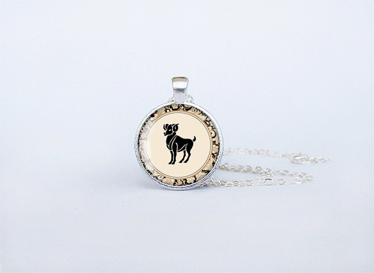 Aries Sign Pendant European Zodiac Necklace The Ram Fire Gift Jewelry Silver For Him Her Jewellery Key Ring Cs176