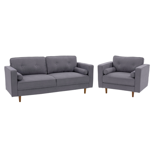 CorLiving Mulberry Modern 2-Piece Polyester/Polyester Blend Grey Living Room Set in Gray | LGA-401-Z2