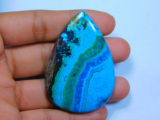 Chrysocolla Malachite Cabochon Gemstone 100 % Natural Loose Stone Wirewrapping Jewelry Making 184 Ct 62 X 40mm # 7171