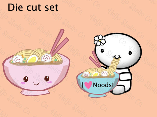 Kawaii Emoti Ramen Noodle Die Cut Set