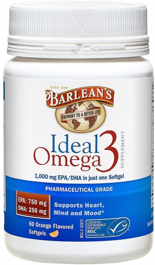 Barlean's Organic Oils Ideal Omega-3 Nutritional Supplement Softgel, 1000mg EPA