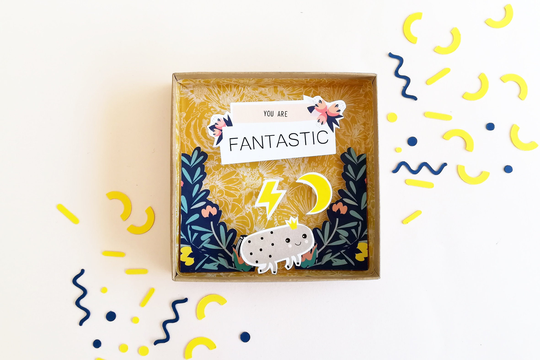 You Are Fantastic Large Message Box/Matchbox Miniature Paper Diorama Decorative Matchbox Birth Message