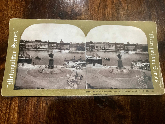 Stereoscope Stereoview 3D Photo Card 1800 Era Metropolitan Series No. 728 King Gustav Iii