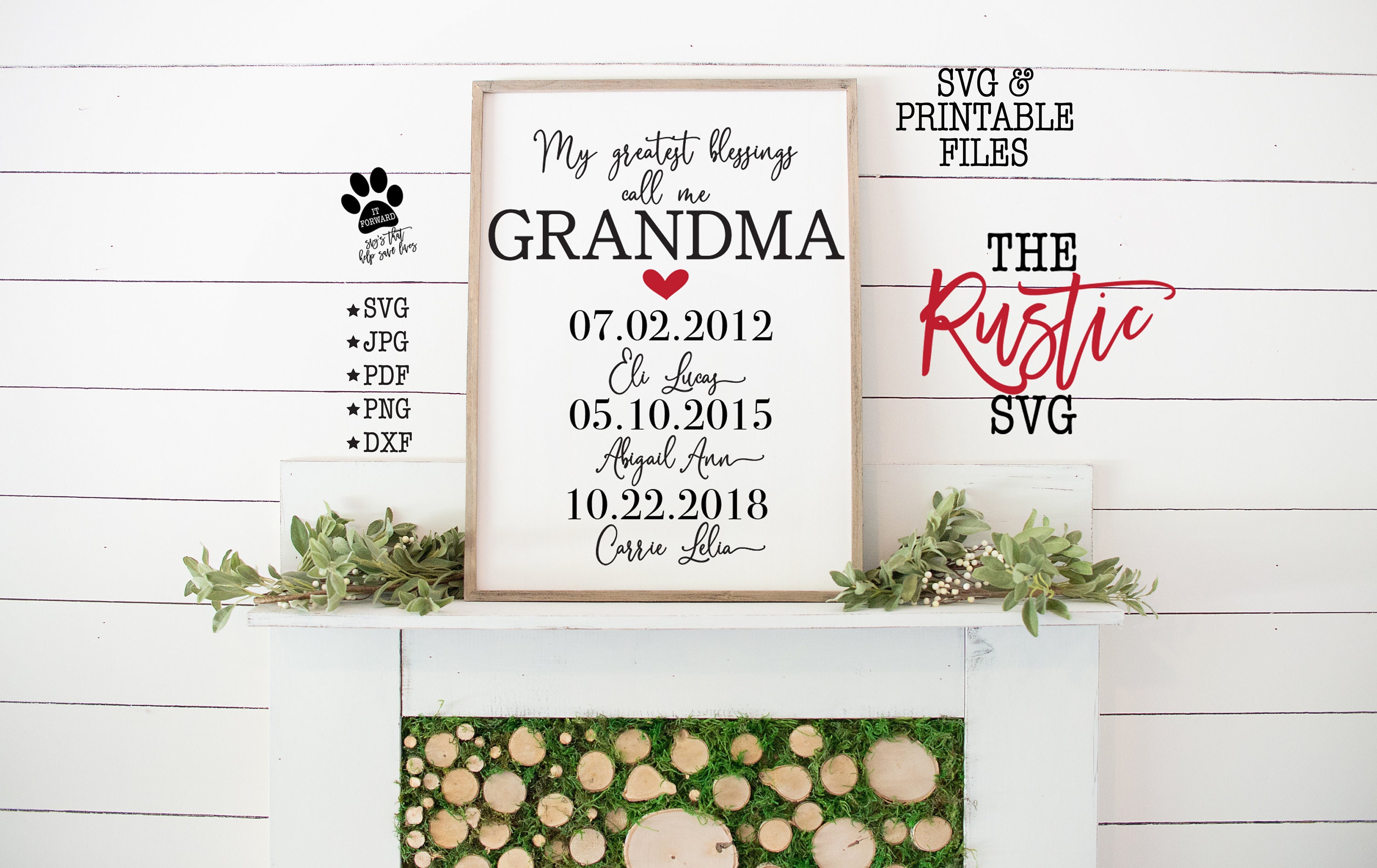 My Greatest Blessings Call Me Grandma, Children's Names, Name Sign, Svg, Blessings, Mother's Day Gift, Cricut, Silhouette, 027