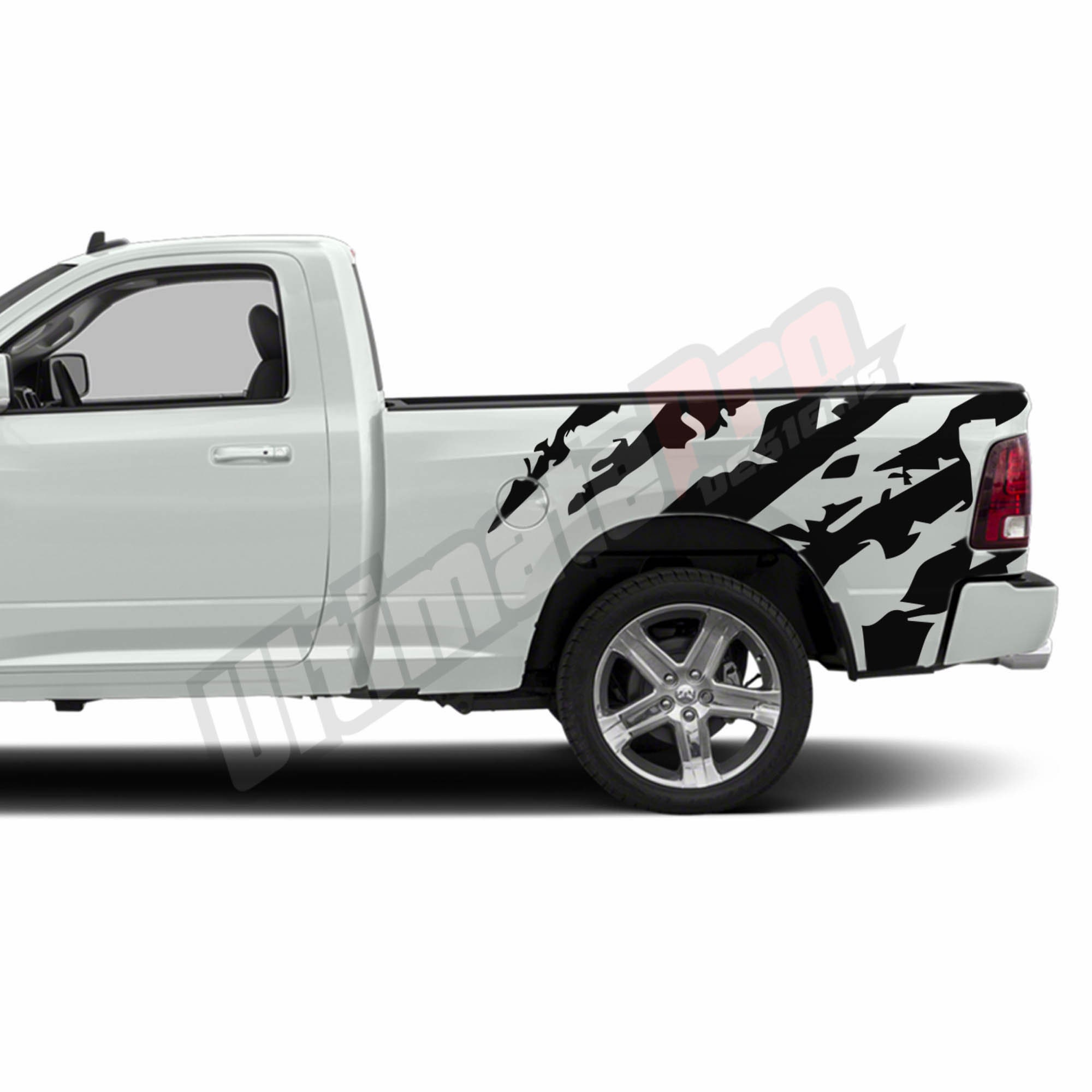 Pair Of Bed Decal Sticker Scratch Vinyl Compatible With Dodge Ram Regular Cab Side Fender Srt8 2018 2019 2020 Splash Camo