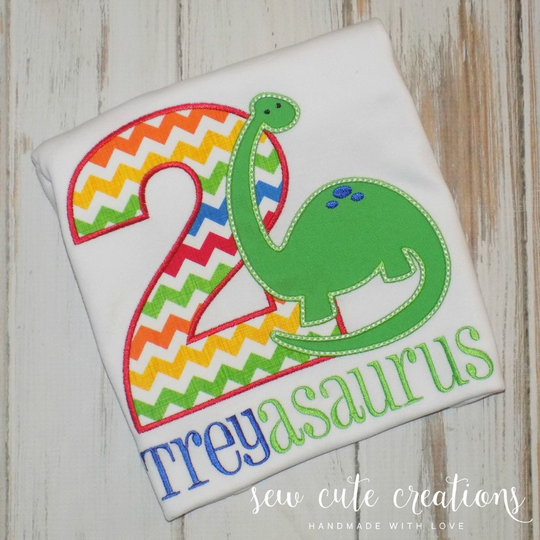 Dinosaur Birthday Shirt Boy Girl, Party Outfit, Dino Party, 1st 2nd 3rd 4Th 5Th 6Th Birthday, Sew Cute Creations