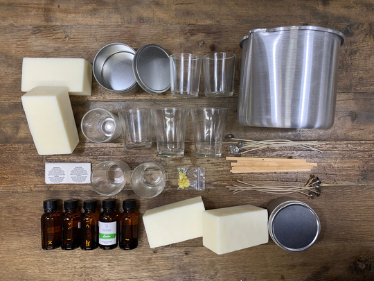 Candle Kit - Natural Soy Coconut Blend Wax Create At Least 8 Candles 20 Pcs 2 lbs Of Blend, Wicks, Fragrance