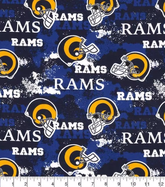 Nfl Los Angeles Rams Cotton Distressed Fabric