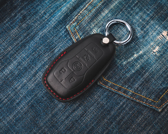 Ford Mustang 5 Button Covered Leather Key Fob Case Charger Challenger Hellcat Sxt Plus Srt 392 Ram Chevrolet Camaro Handmade