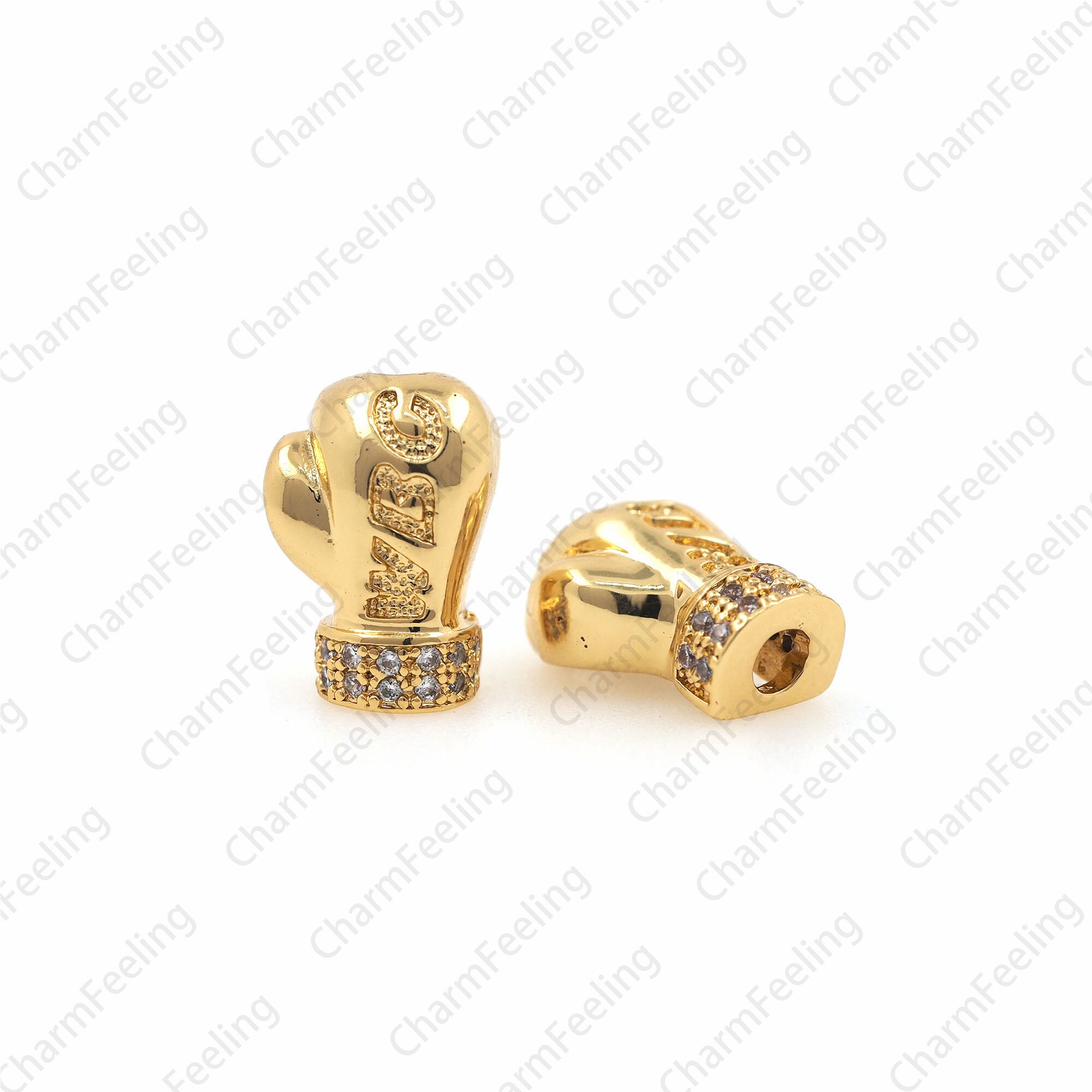 Micro Pave Boxing Glove Sports Bead, Boxer Glove Charm, Champion Winner Box Sport Charm 12.49.26.4mm 1Pcs