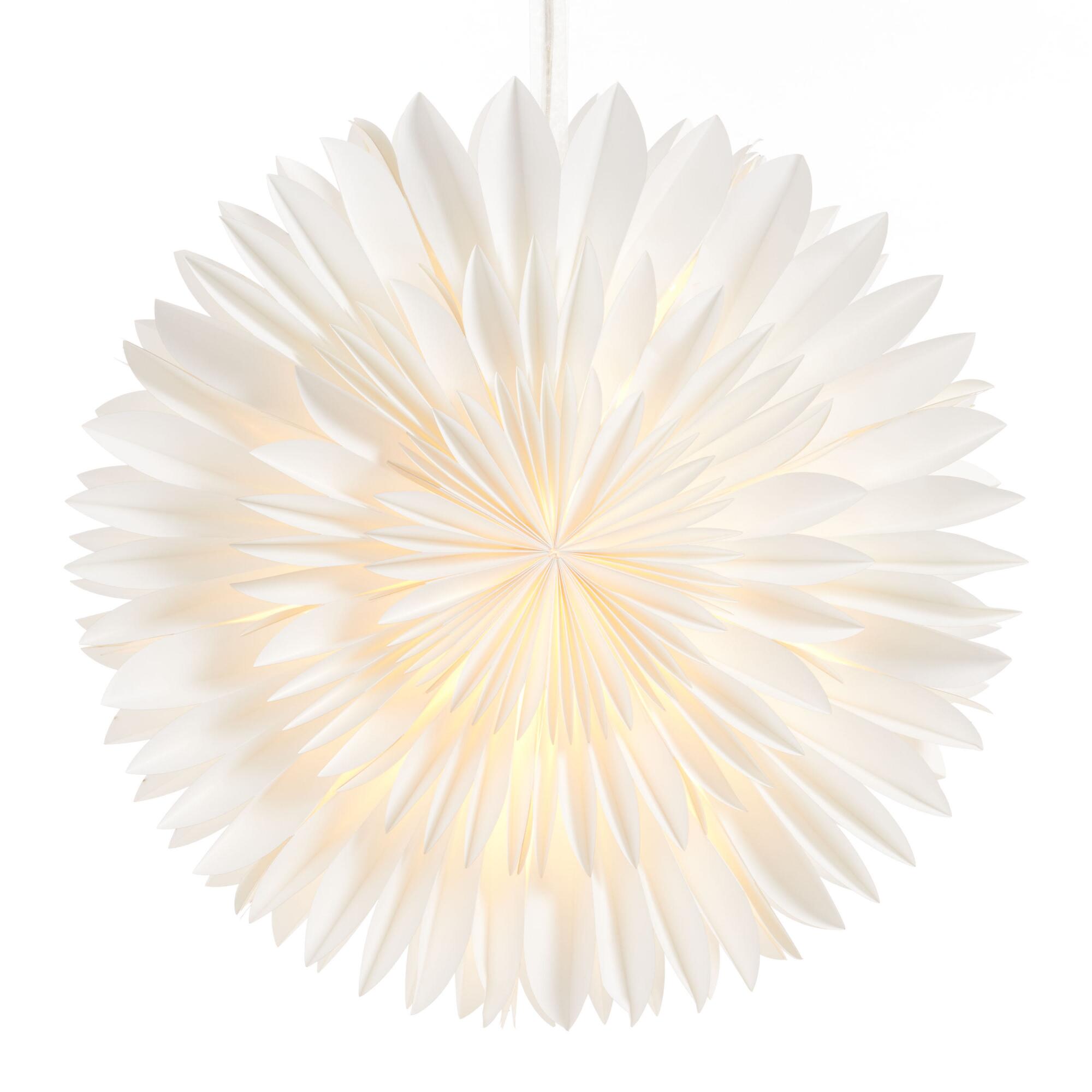 White Feathered Paper Snowflake Pendant Shade - Large by World Market