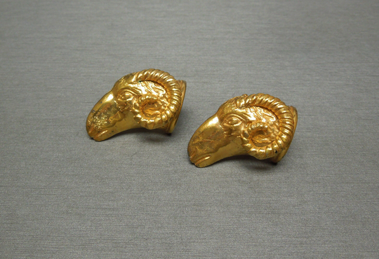 Men's Vintage Mid Century Estate C1960 Gold Finish Ram's Head Aries Ram Cuff Links/1.40" X 1"
