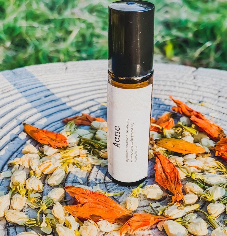 Acne Essential Oil Rollerball Blend 10Ml, Acne, Organic, Therapeutic, Oils, Bath & Beauty, Self Care, Skin Spa, Gifts