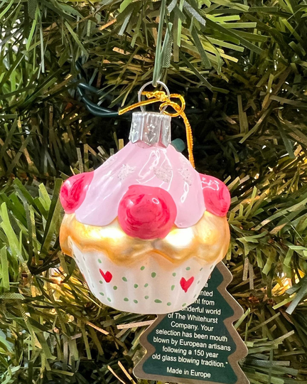 Pink Cupcake With Hearts Polish Glass