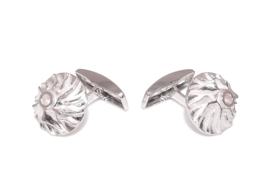 Modernist Industrial Bengt Hallberg Silver Turbine Cufflinks Köping Sweden 1990