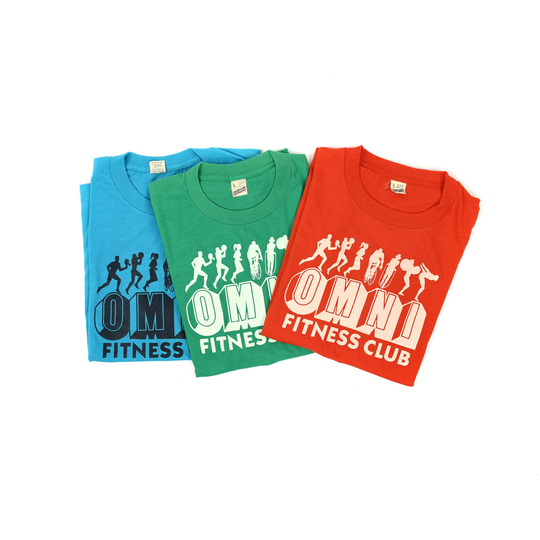 Vintage 80S Screen Stars 50/50 Blend Retro Workout Fitness Logo Print T Shirt L