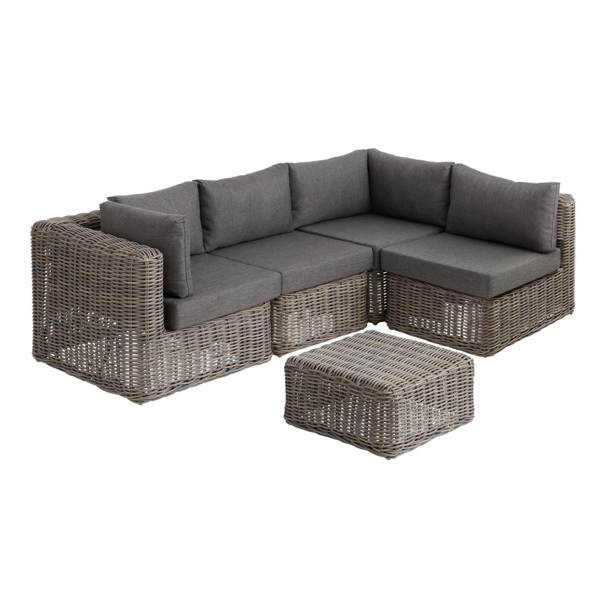 Gray Zahara Modular Outdoor Patio Sectional Collection by World Market