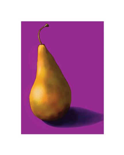Realistic Pear Illustration, Food Artwork, Gift For Cook Or Chef, Kitchen Restaurant Art, Print From Original Ipad Painting 8 X 10
