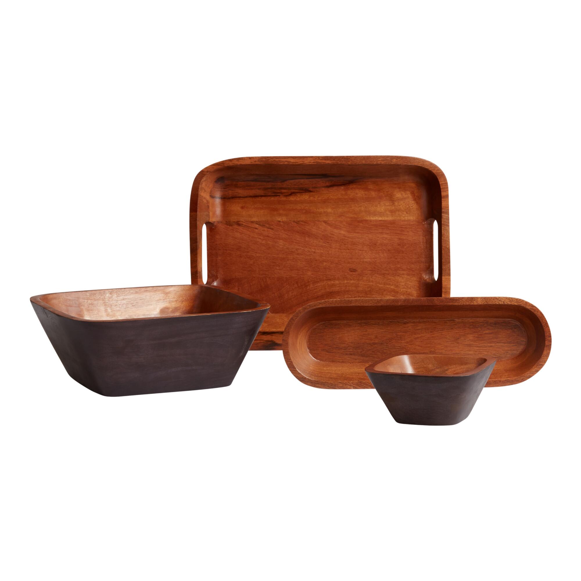 Black and Natural Wood Serveware Collection by World Market