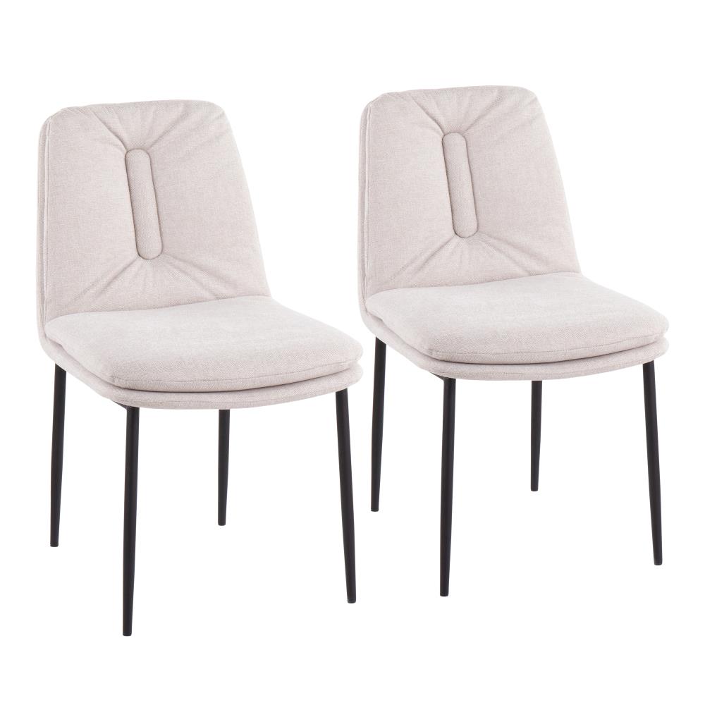 LumiSource Set of 2 Smith Contemporary/Modern Polyester Blend Upholstered Dining Side Chair (Metal Frame) in Black | CH-SMITH BKCR2