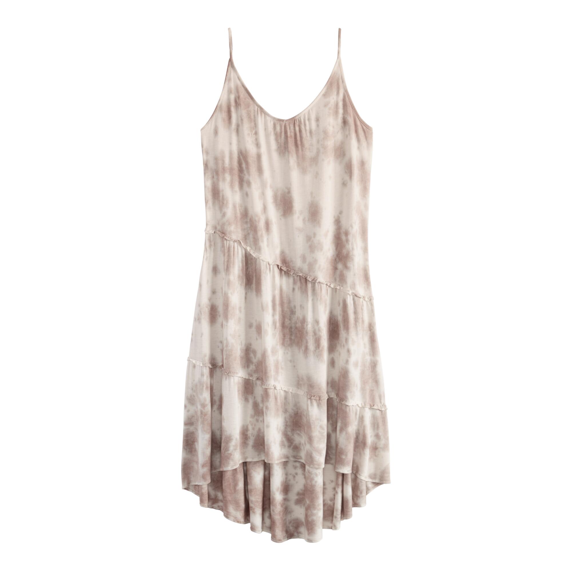 Dusty Blush And Ivory Tie Dye Tiered Knit Lounge Dress by World Market