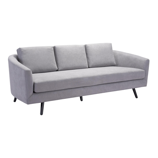 Gray Velvet Curved Back Addison Sofa by World Market