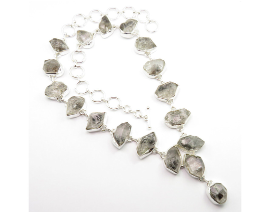 Herkimer Diamond Chunky Necklace 19.2" Latest Style 925 Sterling Silver Traditional Jewellery Affordable Wedding Jewelry Collection