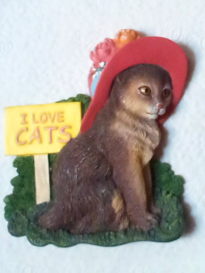 Rare Vintage Villages An Ward I Love Cats Magnet