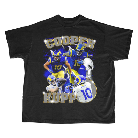 Cooper Kupp Vintage Style Graphic Tee Rams Superbowl Los Angeles Unisex Heavy Cotton